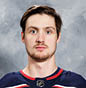 COLUMBUS, OH - SEPTEMBER 12:  Dean Kukan #46 of the Columbus Blue Jackets poses for his official headshot for the 2019-2020 season on September 12, 2019 at Nationwide Arena in Columbus, Ohio   (Photo by Jamie Sabau NHLI via Getty Images) *** Local Caption *** Dean Kukan