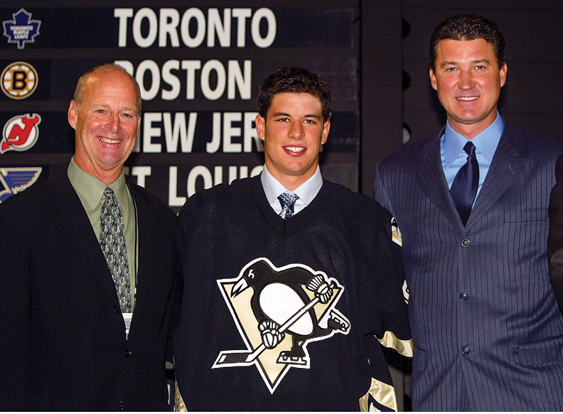 OTTAWA, ONT - JULY 30:  (L-R) Executive Vice President and General Manager Craig Patrick, first overall draft pick Sidney Crosby and Mario Lemieux of the Pittsburgh Penguins pose together during the 2005 National Hockey League Draft on July 30, 2005 at the Westin Hotel in Ottawa, Canada   (Photo by Christian Petersen Getty Images)