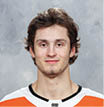 VOORHEES, NJ - SEPTEMBER 12:  Joel Farabee of the Philadelphia Flyers poses for his official headshot for the 2019-2020 season on September 12, 2019 at the Virtua Flyers Skate Zone in Voorhees, New Jersey   (Photo by Len Redkoles NHLI via Getty Images) *** Local Caption *** Joel Farabee