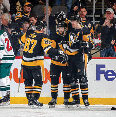 January 14, 2020 - Pittsburgh Penguins vs Minnesota Wild at PPG Paints Arena  Pittsburgh won the game 7-3 