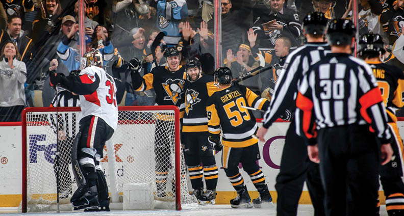 December 30, 2019 - Pittsburgh Penguins vs Ottawa Senators at PPG Paints Arena  Pittsburgh won the game 5-2 