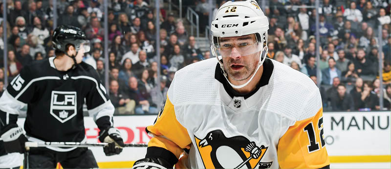 LOS ANGELES, CA - FEBRUARY 26: Patrick Marleau #12 of the Pittsburgh Penguins skates against the Los Angeles Kings during the second period of the game at STAPLES Center on February 26, 2020 in Los Angeles, California  (Photo by Juan Ocampo NHLI via Getty Images)