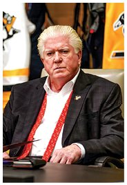 PITTSBURGH, PA - JULY 23: President of Hockey Operations Brian Burke of the Pittsburgh Penguins attends the first round of the 2021 NHL Entry Draft at PPG Paints Arena on July 23, 2021 in Pittsburgh, Pennsylvania  (Photo by Ryan Yorgen NHLI via Getty Images)
