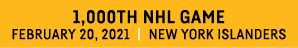 1,000th NHL Game February 20, 2021   New York Islanders 