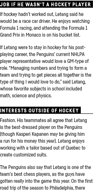 JOB IF HE WASN T A HOCKEY PLAYER If hockey hadn t worked out, Letang said he would be a race car driver  He enjoys wa   
