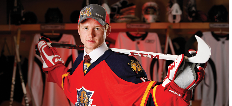 PITTSBURGH, PA - JUNE 22:  Michael Matheson, 23rd overall pick by the Florida Panthers, poses for a portrait during the 2012 NHL Entry Draft at Consol Energy Center on June 22, 2012 in Pittsburgh, Pennsylvania   (Photo by Gregory Shamus NHLI via Getty Images)
