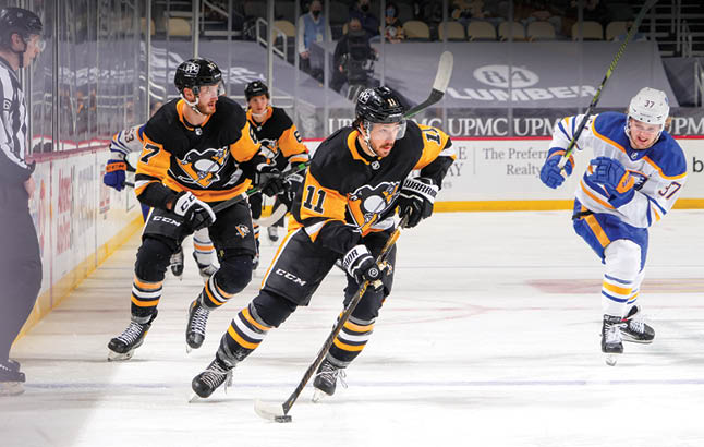 March 25, 2021 - Pittsburgh Penguins vs Buffalo Sabres at PPG Paints Arena  Pittsburgh won the game 4-0 