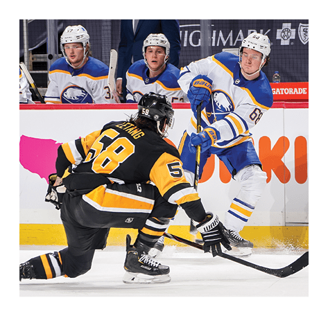 March 24, 2021 - Pittsburgh Penguins vs Buffalo Sabres at PPG Paints Arena  Pittsburgh won the game 5-2 