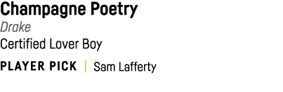 Champagne Poetry Drake Certified Lover Boy PLAYER PICK   Sam Lafferty