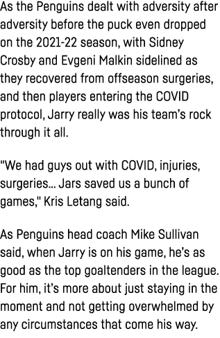 As the Penguins dealt with adversity after adversity before the puck even dropped on the 2021-22 season, with Sidney    