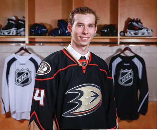PHILADELPHIA, PA - JUNE 28:  Markus Pettersson, 38th overall pick of the Anaheim Ducks, poses for a portrait during the 2014 NHL Entry Draft at Wells Fargo Center on June 28, 2014 in Philadelphia, Pennsylvania   (Photo by Jeff Vinnick NHLI via Getty Images)