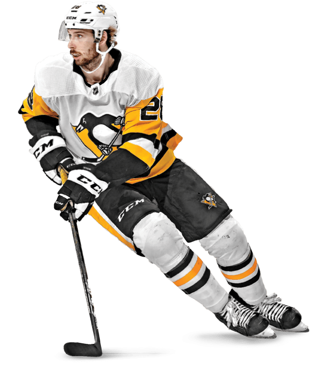 COLUMBUS, OH - MARCH 9:  Marcus Pettersson #28 of the Pittsburgh Penguins skates against the Columbus Blue Jackets on March 9, 2019 at Nationwide Arena in Columbus, Ohio   (Photo by Jamie Sabau NHLI via Getty Images)