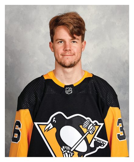CRANBERRY TOWNSHIP, PA  u2013 SEPTEMBER 22:  Filip Hallander #45 of the Pittsburgh Penguins poses for his official headshot for the 2021-2022 season on September 22, 2021 at the UPMC Lemieux Sports Complex in Cranberry Township, Pennsylvania  (Photo by Joe Sargent NHLI via Getty Images)