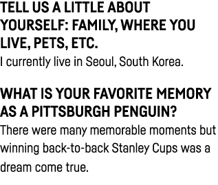 Tell us a little about yourself: family, where you live, pets, etc  I currently live in Seoul, South Korea  What is Y   