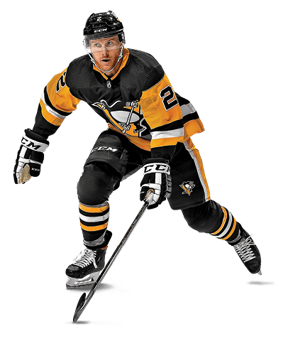 PITTSBURGH, PA - OCTOBER 16: Chad Ruhwedel #2 of the Pittsburgh Penguins skates against the Chicago Blackhawks at PPG PAINTS Arena on October 16, 2021 in Pittsburgh, Pennsylvania  (Photo by Joe Sargent NHLI via Getty Images)