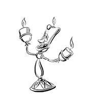 Illustration   candlestick   cartoon character beauty and the beast