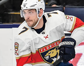 COLUMBUS, OH - FEBRUARY 4:  Colton Sceviour #7 of the Florida Panthers skates against the Columbus Blue Jackets on February 4, 2020 at Nationwide Arena in Columbus, Ohio   (Photo by Jamie Sabau NHLI via Getty Images)