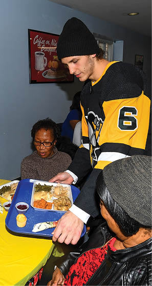 November 26, 2019 - Pittsburgh Penguins players visit the Rainbow Kitchen 