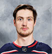COLUMBUS, OH - SEPTEMBER 12:  Dean Kukan #46 of the Columbus Blue Jackets poses for his official headshot for the 2019-2020 season on September 12, 2019 at Nationwide Arena in Columbus, Ohio   (Photo by Jamie Sabau NHLI via Getty Images) *** Local Caption *** Dean Kukan