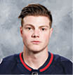 COLUMBUS, OH - SEPTEMBER 12:  Eric Robinson #50 of the Columbus Blue Jackets poses for his official headshot for the 2019-2020 season on September 12, 2019 at Nationwide Arena in Columbus, Ohio   (Photo by Jamie Sabau NHLI via Getty Images) *** Local Caption *** Eric Robinson