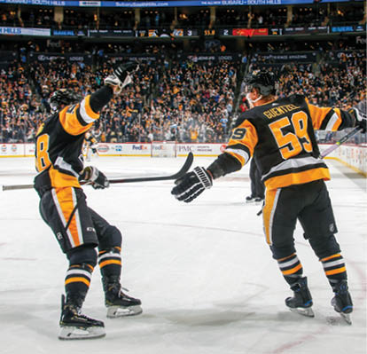 November 25, 2019 - Pittsburgh Penguins vs Calgary Flames at PPG Paints Arena  Pittsburgh won the game 3-2 in overtime