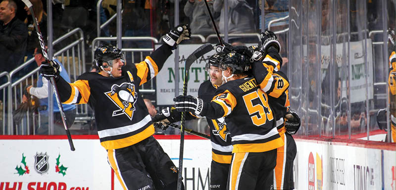 November 27, 2019 - Pittsburgh Penguins vs Vancouver Canucks at PPG Paints Arena  Pittsburgh won the game 8-6 