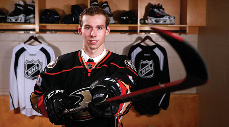 PHILADELPHIA, PA - JUNE 28:  Markus Pettersson, 38th overall pick of the Anaheim Ducks, poses for a portrait during the 2014 NHL Entry Draft at Wells Fargo Center on June 28, 2014 in Philadelphia, Pennsylvania   (Photo by Jeff Vinnick NHLI via Getty Images) 