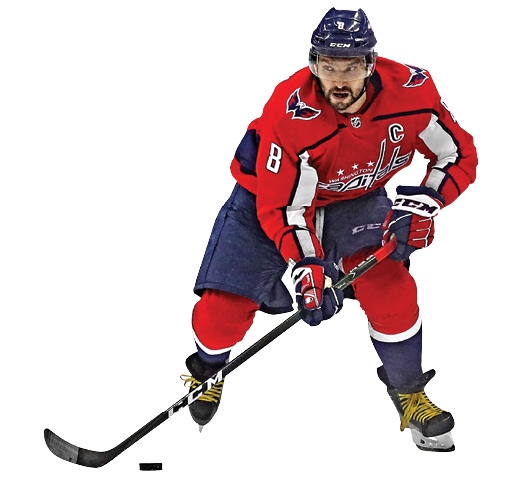 WASHINGTON, DC - JANUARY 22: Alex Ovechkin #8 of the Washington Capitals skates with the puck against the San Jose Sharks during overtime at Capital One Arena on January 22, 2019 in Washington, DC  The San Jose Sharks won, 7-6, in overtime  (Photo by Patrick Smith Getty Images)